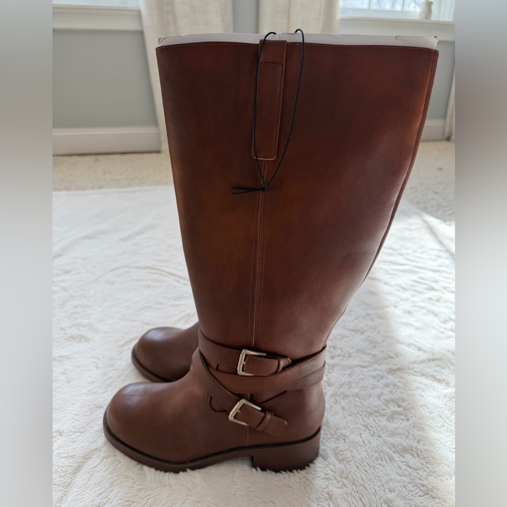 Torrid Brown Leather Wide Calf Knee-High Boots